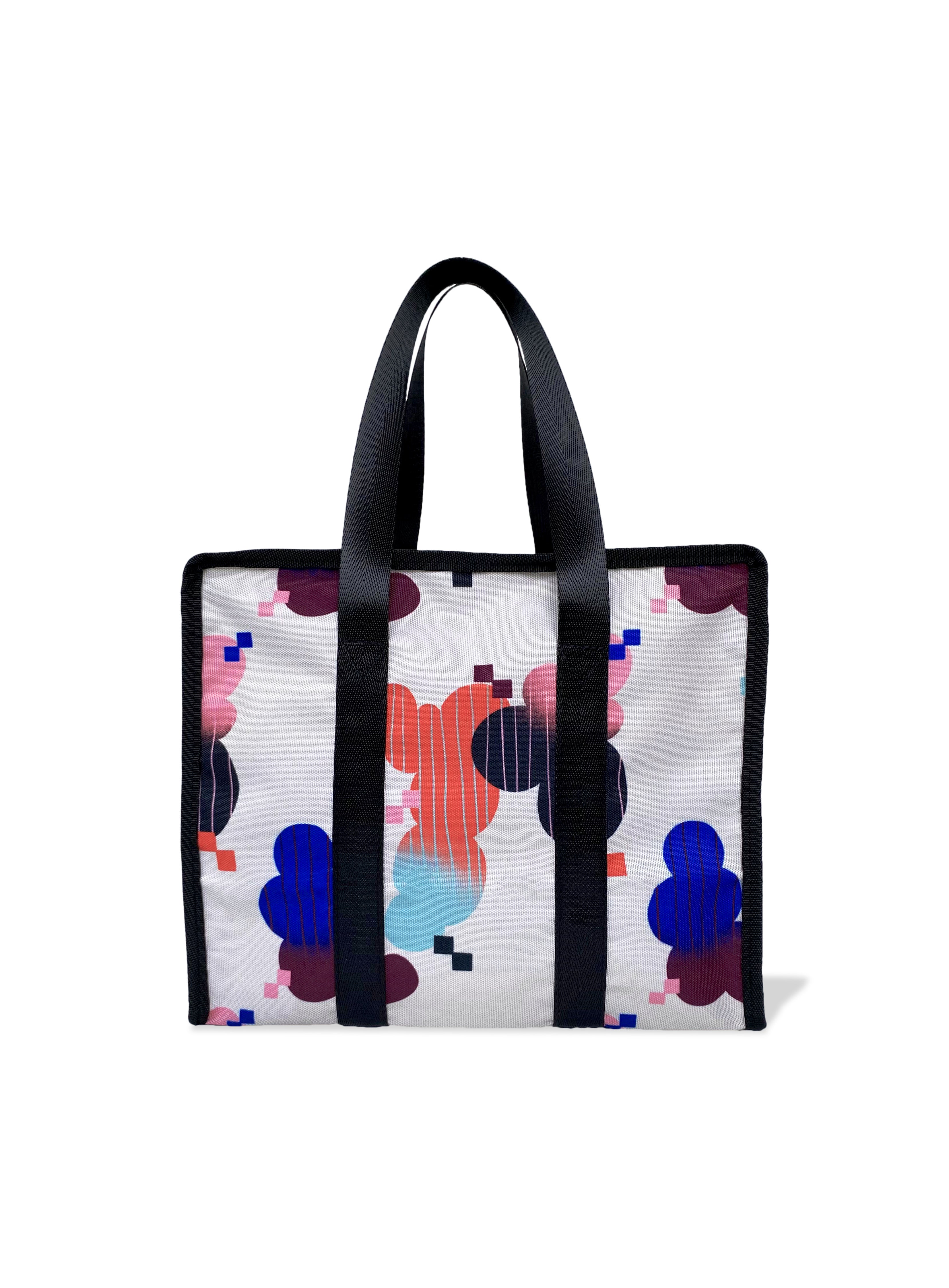 Soresore Boxy Bag in Water Repellent Canvas | Illustrated Handbag for Shopping & Lunch