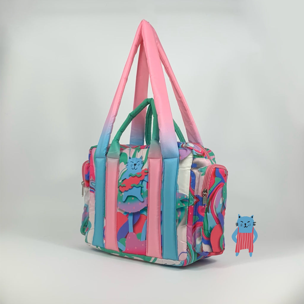 Soresore Fugu Puffy Tote Bag | Padded Shoulder Bag with 12-Inch iPad Sleeve | Korean Style Cloud Bag