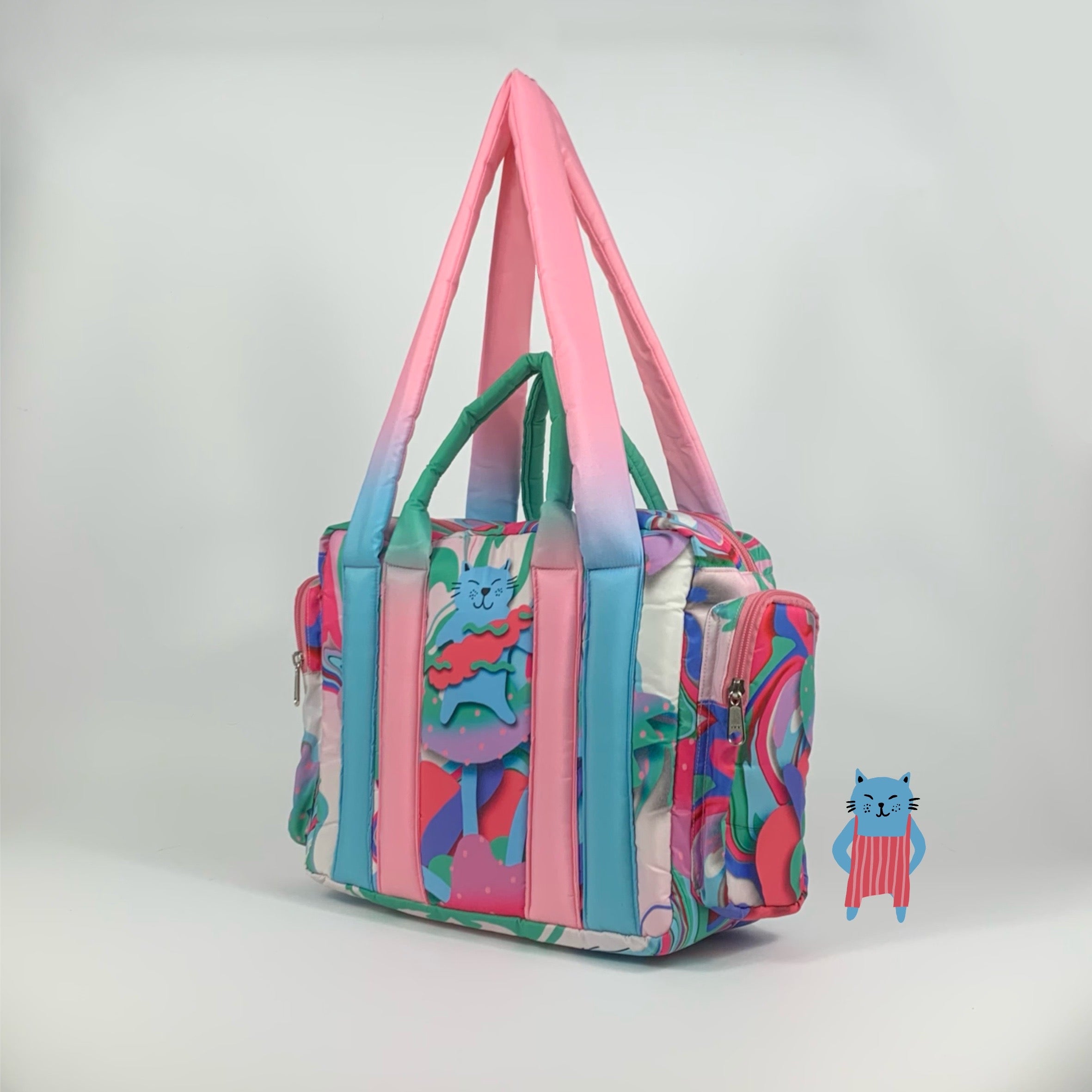 Soresore Fugu Puffy Tote Bag | Padded Shoulder Bag with 12-Inch iPad Sleeve | Korean Style Cloud Bag
