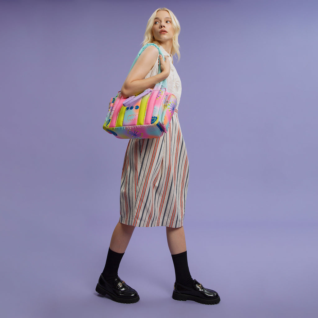 Soresore Fugu Puffy Tote Bag | Padded Shoulder Bag with 12-Inch iPad Sleeve | Korean Style Cloud Bag