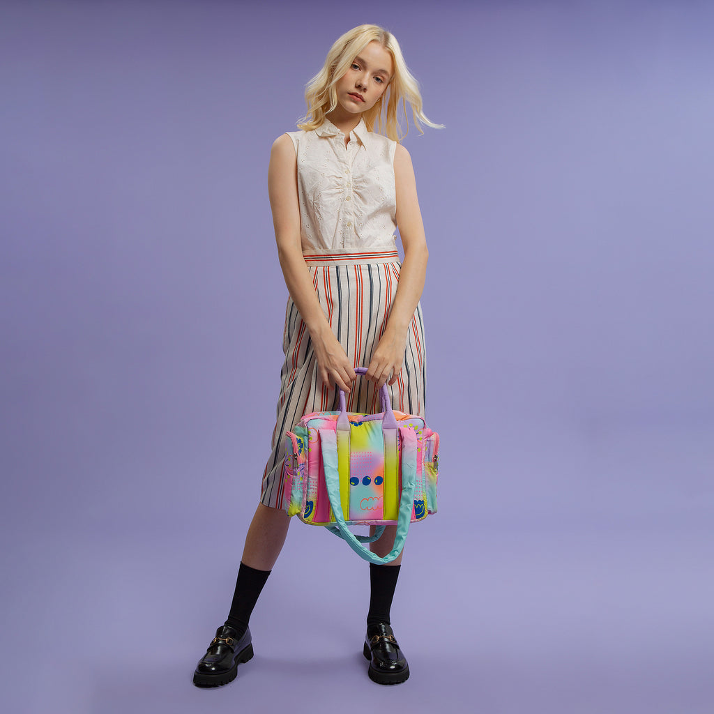 Soresore Fugu Puffy Tote Bag | Padded Shoulder Bag with 12-Inch iPad Sleeve | Korean Style Cloud Bag