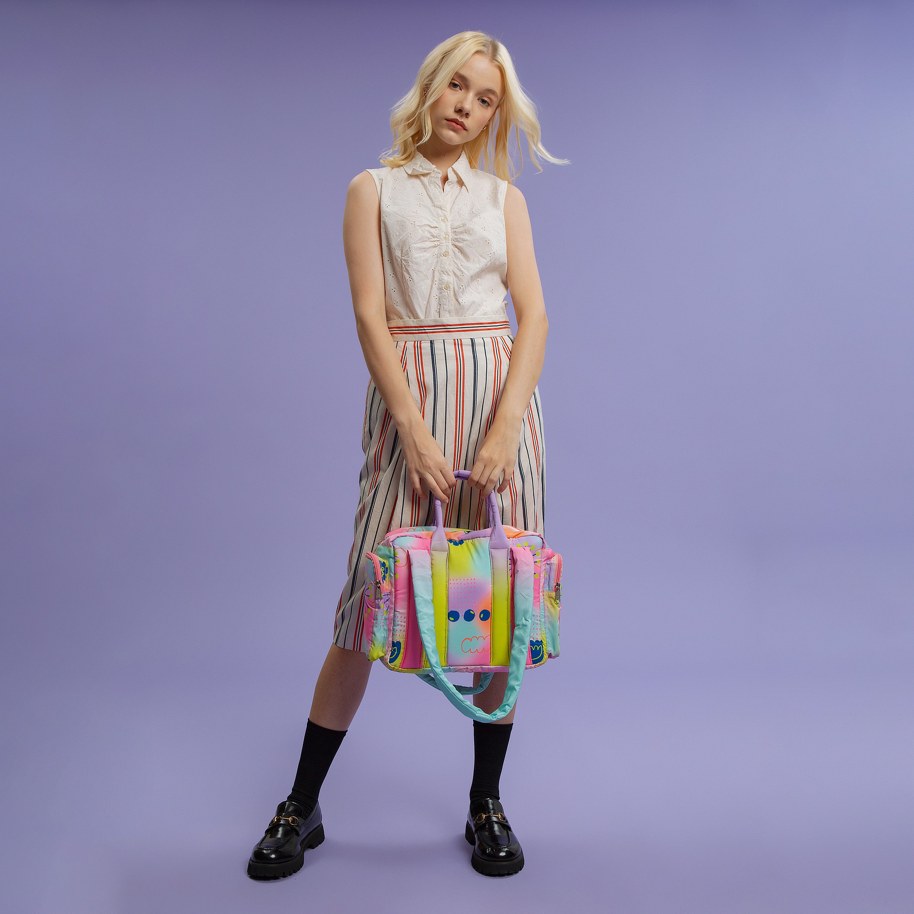 Soresore Fugu Puffy Tote Bag | Padded Shoulder Bag with 12-Inch iPad Sleeve | Korean Style Cloud Bag