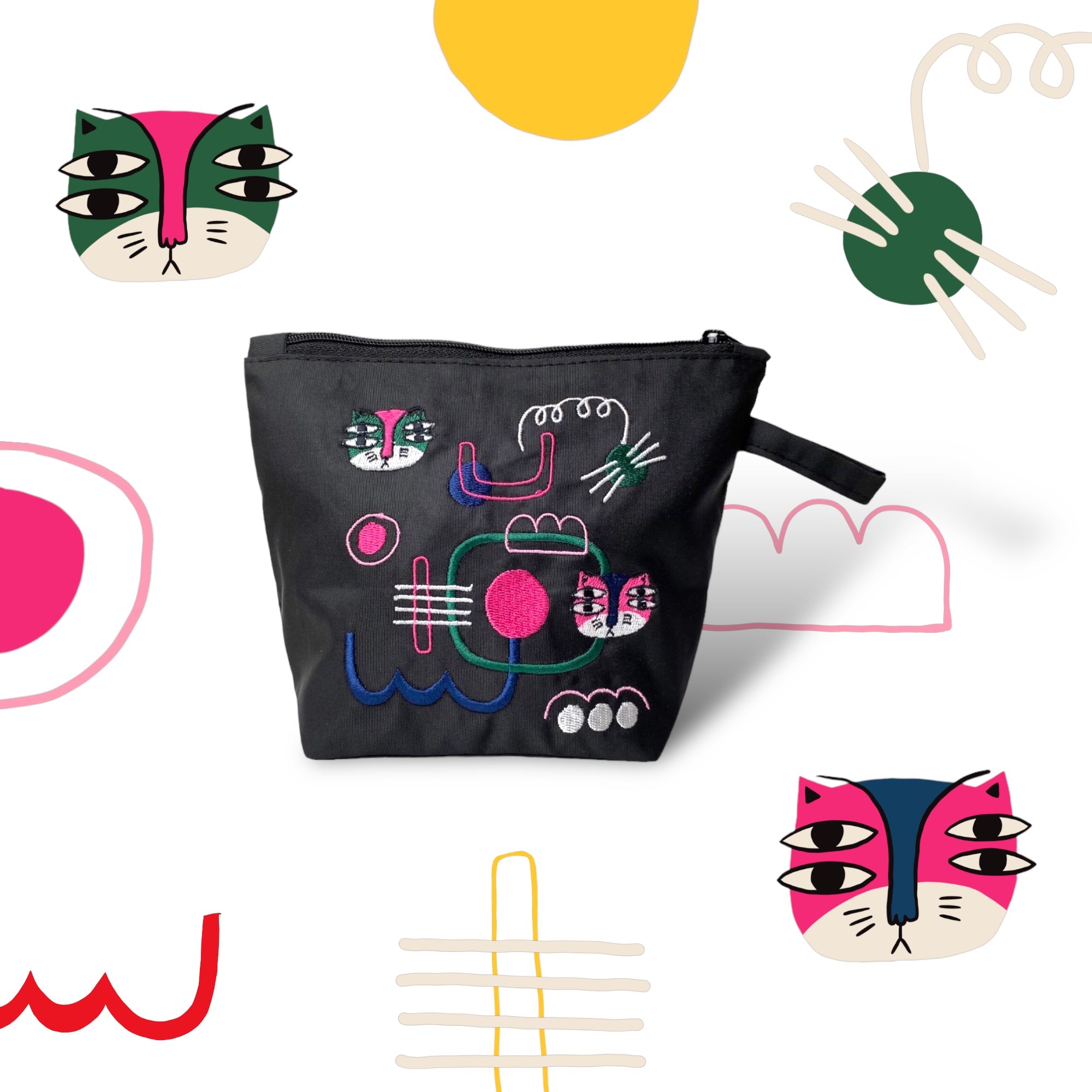 Soresore Embroidered Pouch | Water Repellent Makeup & Cosmetic Bag