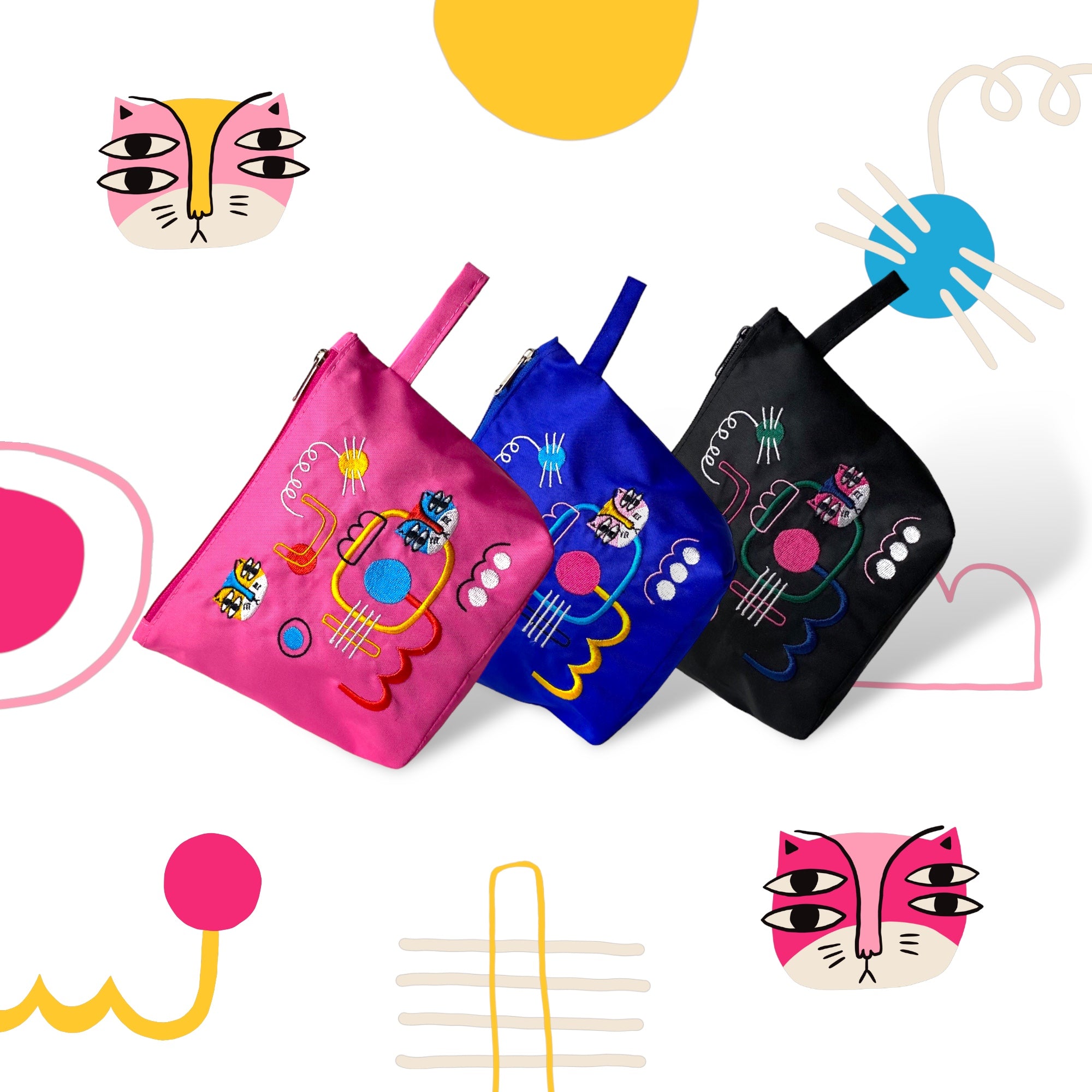 Soresore Embroidered Pouch | Water Repellent Makeup & Cosmetic Bag