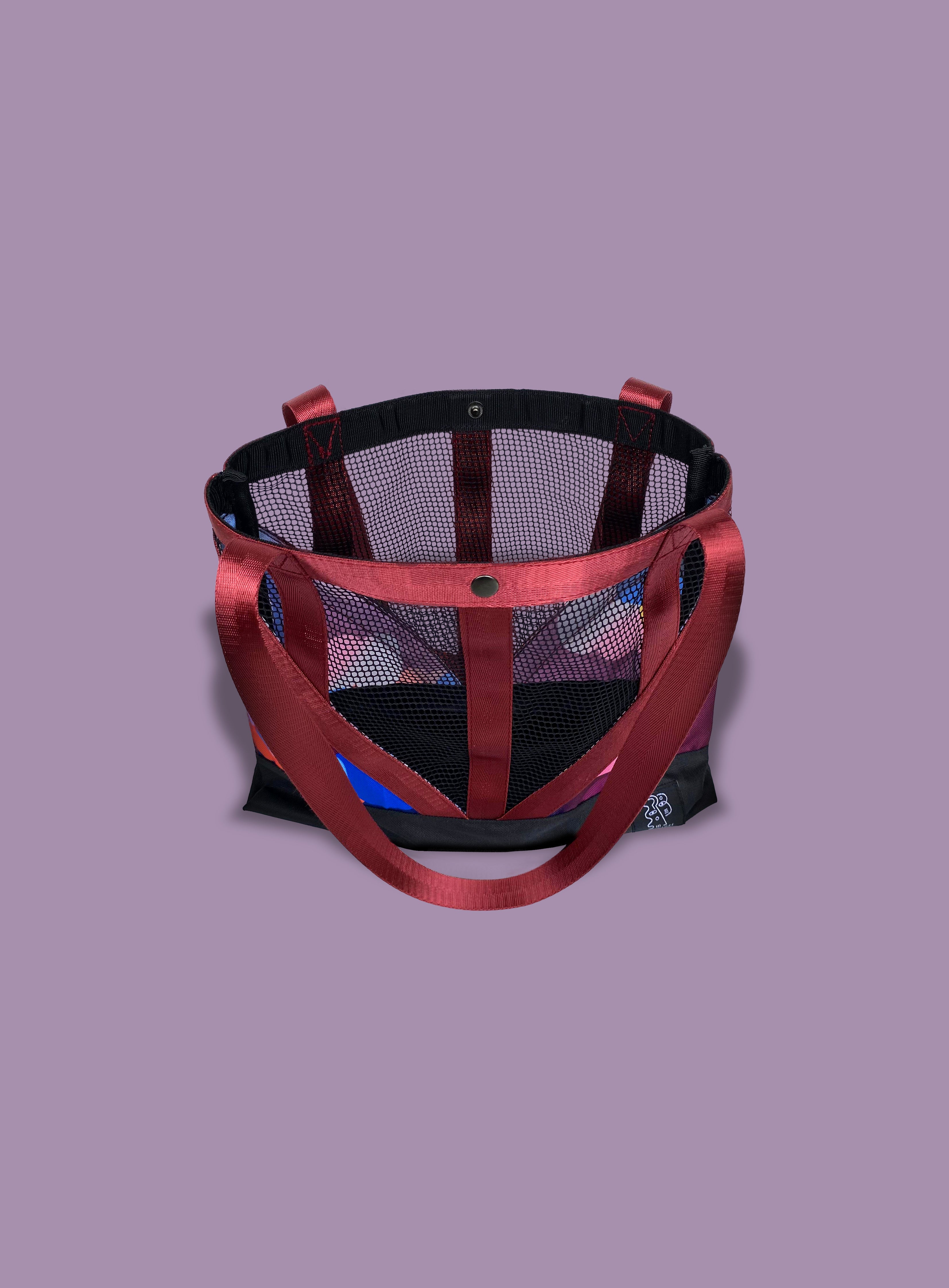 Soresore Cordura & Mesh Tote Bag with Artist Print | Lightweight Book Bag for School & Shopping