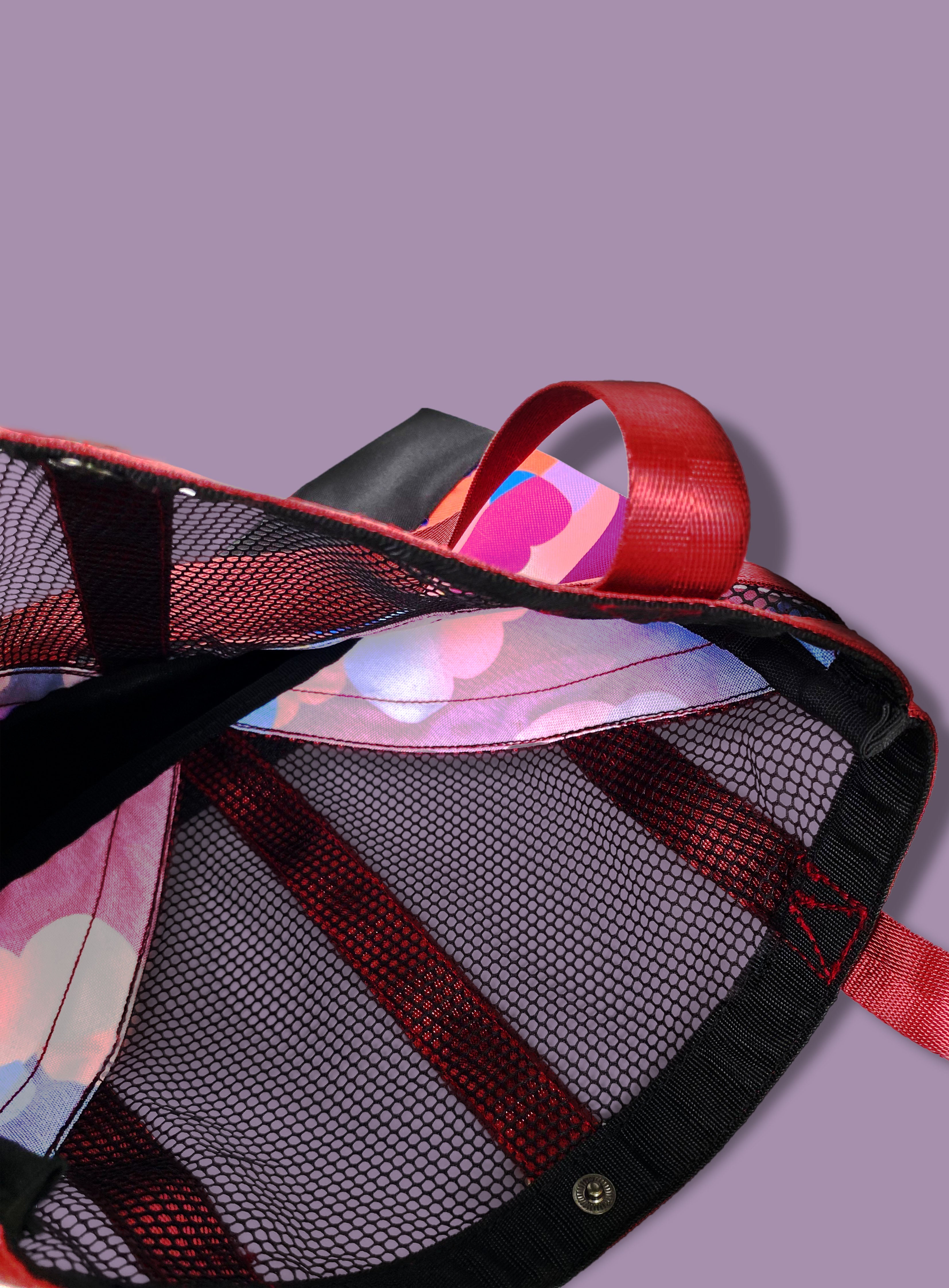 Soresore Cordura & Mesh Tote Bag with Artist Print | Lightweight Book Bag for School & Shopping