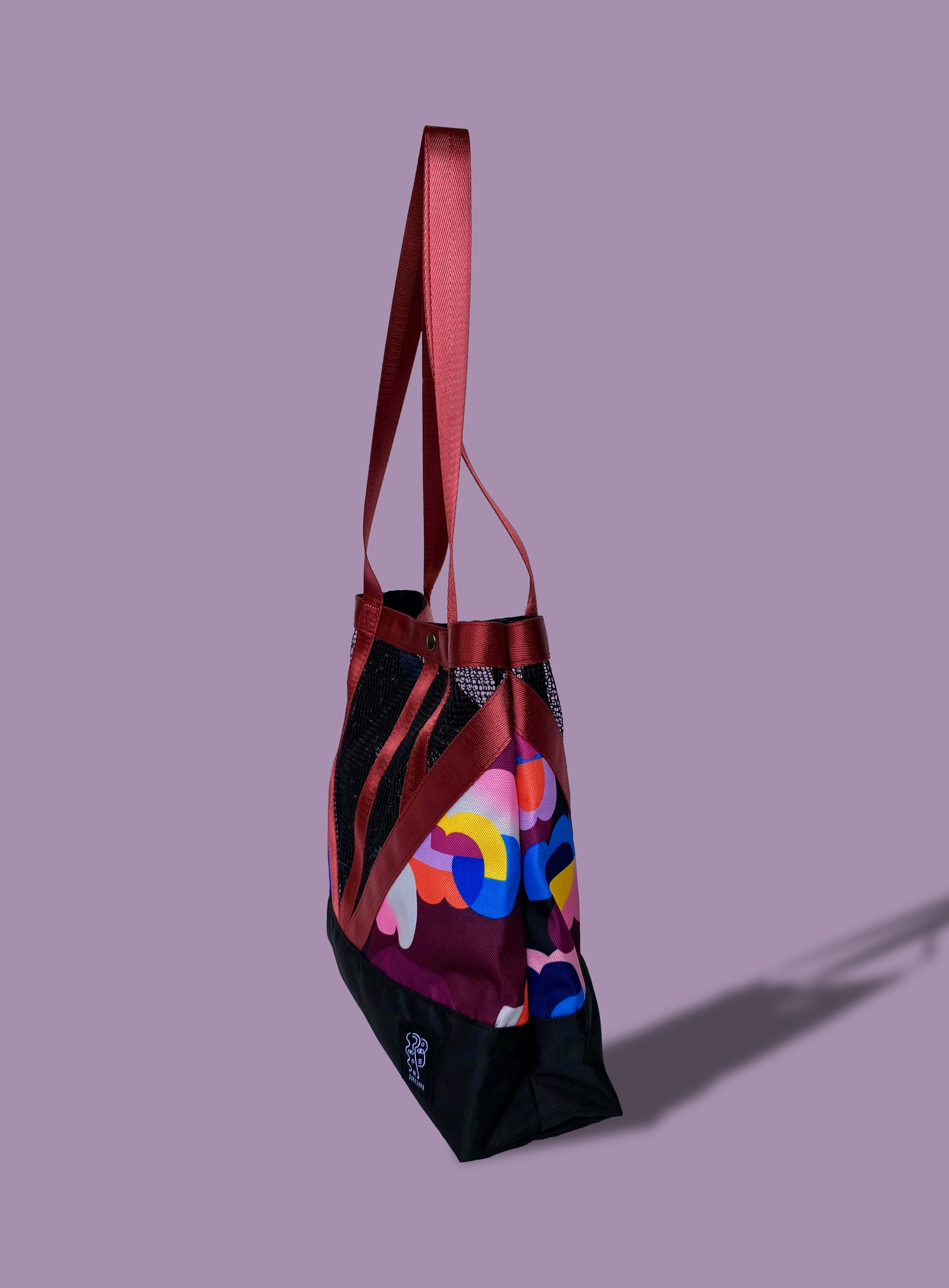 Soresore Cordura & Mesh Tote Bag with Artist Print | Lightweight Book Bag for School & Shopping